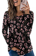 HOTGIFT Womans Casual Tunics Tops Long Sleeve Crewneck Shirts Loose Comfortable Blouse Gypsophila Medium