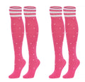 ANNTXL Womans Rhinestone Over Knee High Socks Stripe Knit Stockings Leg Warmers for Christmas Valentines day Events