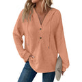 Hoodies For Women Trendy Pullover Fall Sweaters For Women 2024 Plus Size Drawstring Long Sleeve Shirts Buttons Waffle Knit Tops Pullover Hoodie Oversized Sweatshirt V Neck 2024 Beige Xxl