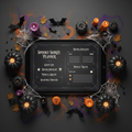 Halloween Party Planner digital template cover with spooky decorations